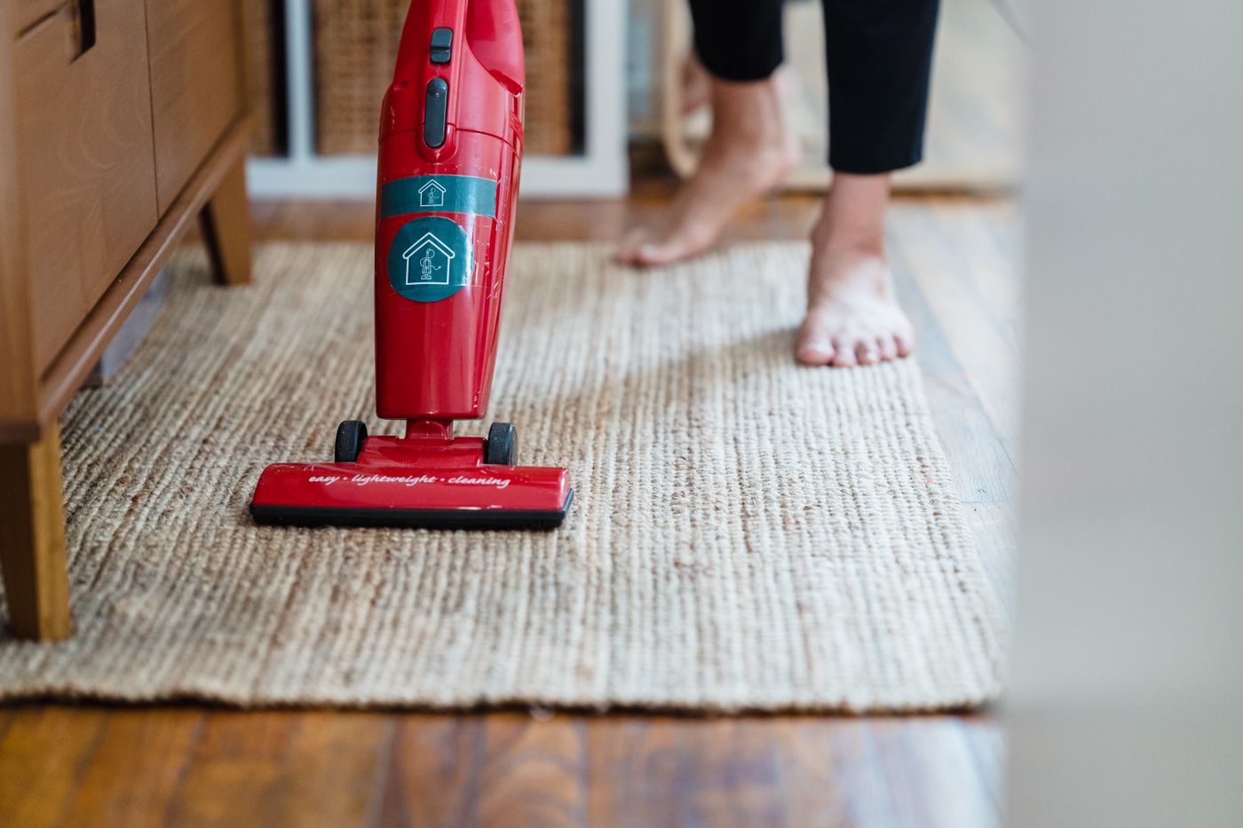 Carpet being professionally vacuum cleaned